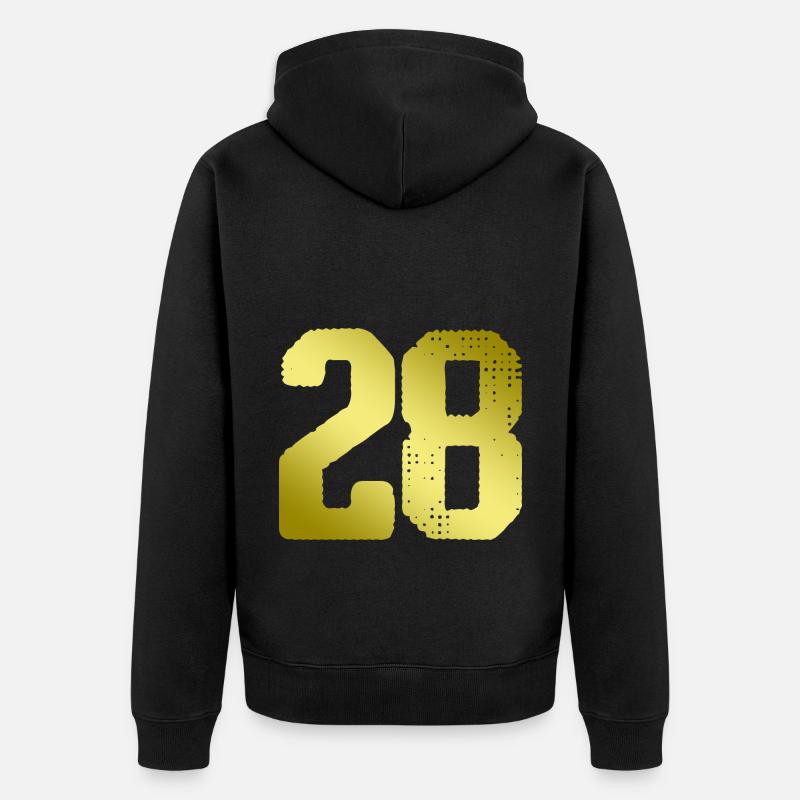 Maillot 28 numéro - Veste à capuche bio Premium Unisexe - noir