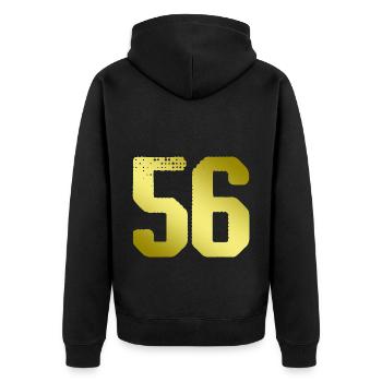 56 Number jersey - Unisex Premium Organic Zip Hoodie - black - Back - Nico (187cm)