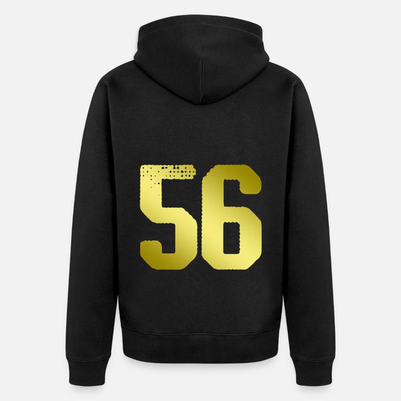 56 Maillot numéro - Veste à capuche bio Premium Unisexe - noir
