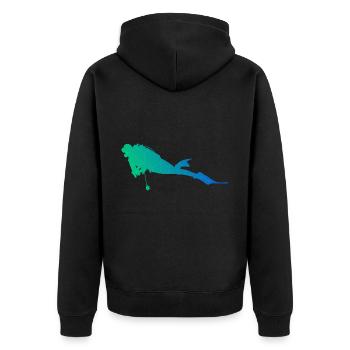 Women Diver Scuba Diver Diver Diver Free Dive - Unisex Premium Organic Zip Hoodie - black - Back - Nico (187cm)