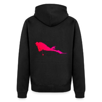Scuba Diving Scuba Diver Women Free Dive - Unisex Premium Organic Zip Hoodie - black - Back - Nico (187cm)