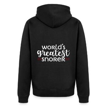 World's Greatest Snorer - Unisex Premium Organic Zip Hoodie - black - Back - Nico (187cm)