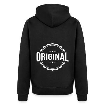 Emblème original - Veste à capuche bio Premium Unisexe - noir - Dos - Nico (187cm)