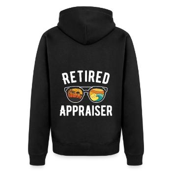 Strandurlaub für Rentner Gutachter Sonnenbrille - Unisex Premium Bio Zip Hoodie - Schwarz - Hinten - Nico (187cm)