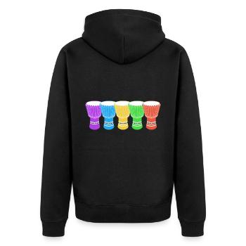 Djembe Player Drummer Music Drum Musician - Unisex Premium Organic Zip Hoodie - black - Back - Nico (187cm)