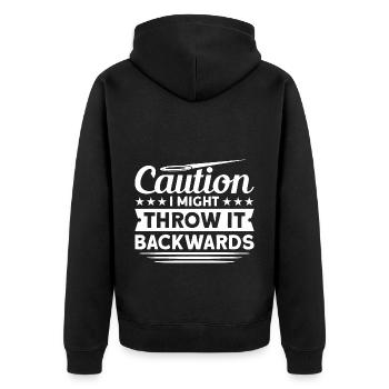 Discus Throw Discus Thrower Athletics Discus - Unisex Premium Organic Zip Hoodie - black - Back - Nico (187cm)