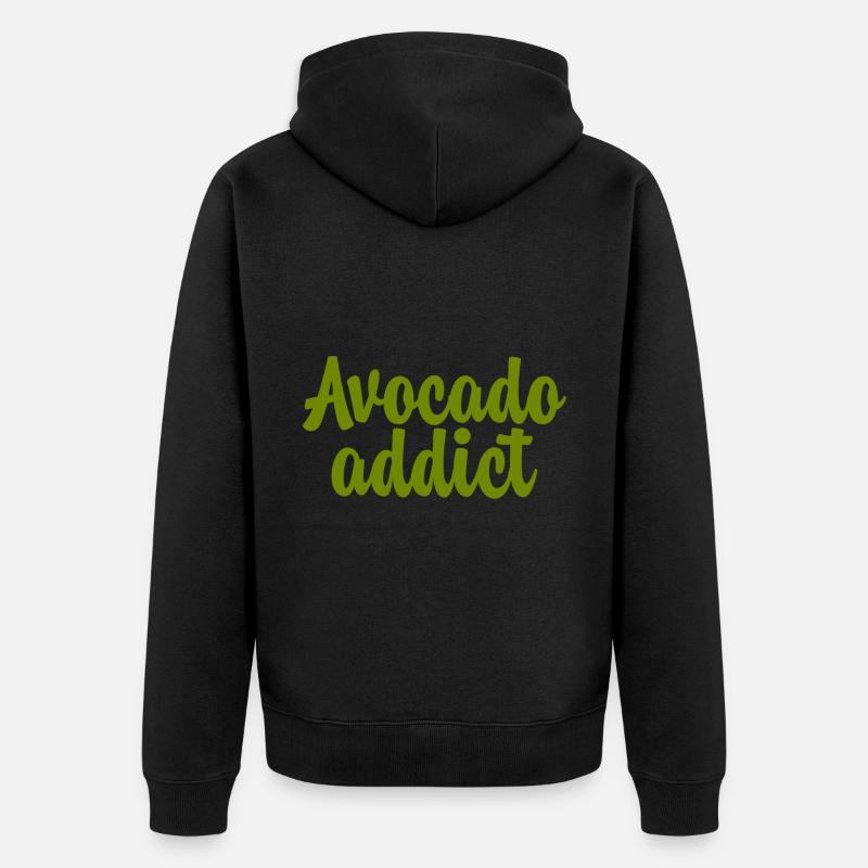 Avocado Addict - Unisex Premium Bio Zip Hoodie - Schwarz