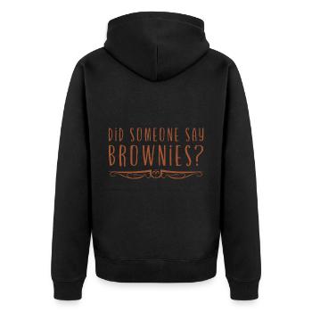 Did Someone Say Brownies 2 - Unisex Premium Organic Zip Hoodie - black - Back - Nico (187cm)