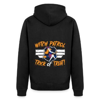 Hexen-Patrouille: Süßes oder Saures! Polizist Hall - Unisex Premium Bio Zip Hoodie - Schwarz - Hinten - Nico (187cm)
