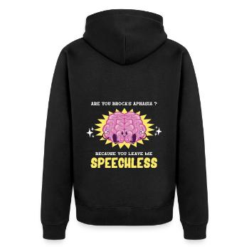 Renforcer la connexion de sensibilisation à l’aphasie - Veste à capuche bio Premium Unisexe - noir - Dos - Nico (187cm)