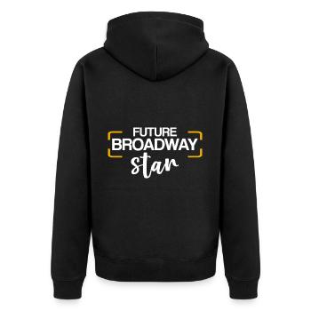 Future Broadway Star 4 - Unisex Premium Bio Zip Hoodie - Schwarz - Hinten - Nico (187cm)
