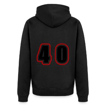 40 Nombre Collège - Veste à capuche bio Premium Unisexe - noir - Dos - Nico (187cm)