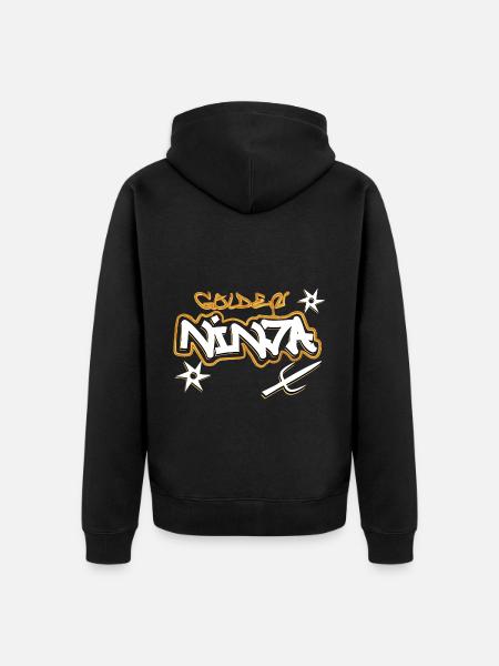 Golden Ninja - Unisex Premium Bio Zip Hoodie - Schwarz