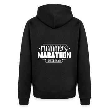 Mommy's Marathon Cheer Team 4 - Unisex Premium Bio Zip Hoodie - Schwarz - Hinten - Nico (187cm)