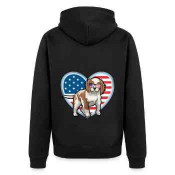 Cavalier King Charles Épagneul - Veste à capuche bio Premium Unisexe - noir - Dos - Nico (187cm)