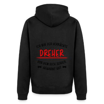 Dreher Lustiger Spruch Job Drehmaschinen Geschenk - Unisex Premium Bio Zip Hoodie - Schwarz - Hinten - Nico (187cm)