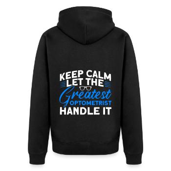 Augenarzt Optometrie Augenoptiker Optiker - Unisex Premium Bio Zip Hoodie - Schwarz - Hinten - Nico (187cm)
