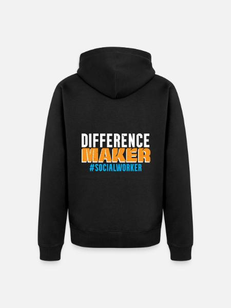 Difference Maker Sozialarbeiter Job Soziale Wohlfa - Premium økologisk unisex-hættejakke - sort
