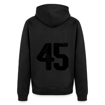Maillot à 45 chiffres - Veste à capuche bio Premium Unisexe - noir - Dos - Nico (187cm)