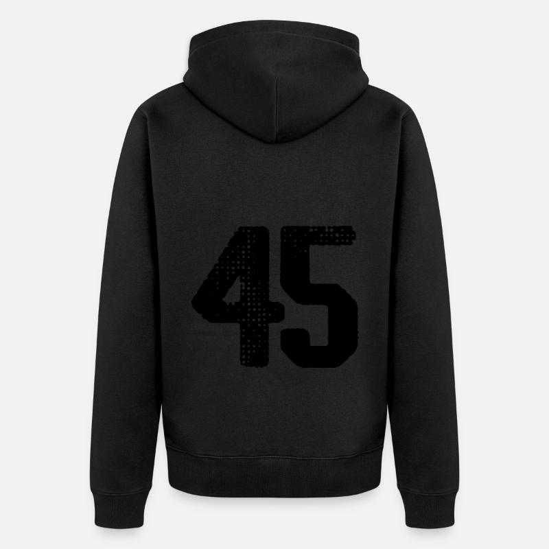 Maillot à 45 chiffres - Veste à capuche bio Premium Unisexe - noir