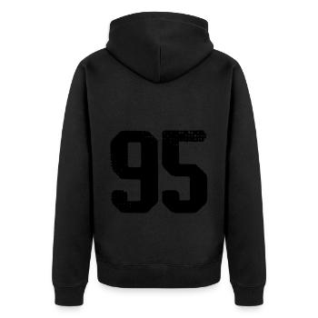 95 number jersey - Unisex Premium Organic Zip Hoodie - black - Back - Nico (187cm)