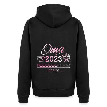 Grandma 2023 loading offspring pregnancy - Unisex Premium Organic Zip Hoodie - black - Back - Nico (187cm)