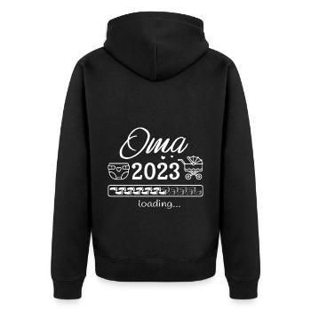 Grand-mère 2023 charge de la progéniture grossesse - Veste à capuche bio Premium Unisexe - noir - Dos - Nico (187cm)