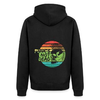 Punk's not dead Punkrock Musik Punker Retro Punk - Unisex Premium Bio Zip Hoodie - Schwarz - Hinten - Nico (187cm)