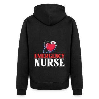 Infirmière d’urgence Premiers soins - Veste à capuche bio Premium Unisexe - noir - Dos - Nico (187cm)