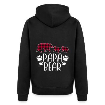 Papa Bear - Unisex Premium Organic Zip Hoodie - black - Back - Nico (187cm)