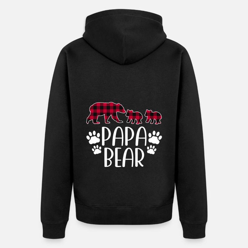 Papa Ours - Veste à capuche bio Premium Unisexe - noir