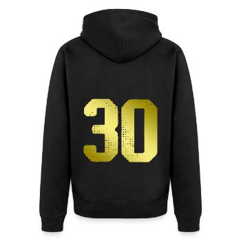 Maillot 30 Numéro - Veste à capuche bio Premium Unisexe - noir - Dos - Nico (187cm)