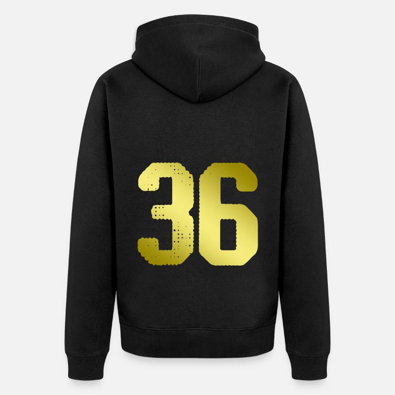 Maillot 36 Numéro - Veste à capuche bio Premium Unisexe - noir