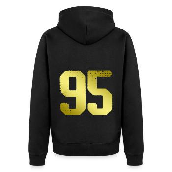 95 number jersey - Unisex Premium Organic Zip Hoodie - black - Back - Nico (187cm)