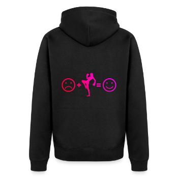 Kickboxing Femmes Boxe Kickboxer Boxe Kickboxing - Veste à capuche bio Premium Unisexe - noir - Dos - Nico (187cm)