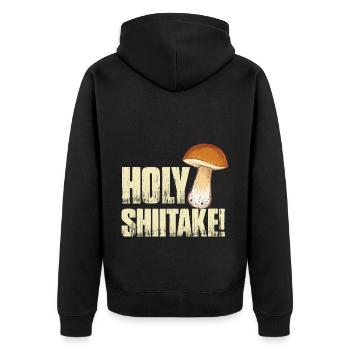 Mushroom pickers and mushroom friends - Unisex Premium Organic Zip Hoodie - black - Back - Nico (187cm)
