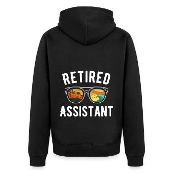 Assistant on the beach: ultimate relaxation - Unisex Premium Organic Zip Hoodie - black - Back - Nico (187cm)