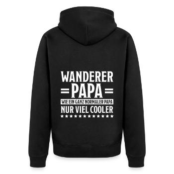 Wanderer Outdoor Lustiger Spruch Wandern Geschenk - Unisex Premium Bio Zip Hoodie - Schwarz - Hinten - Nico (187cm)