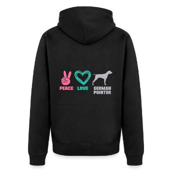 Deutsch Drahthaar DD Hund Mom Mama Frauchen - Unisex Premium Bio Zip Hoodie - Schwarz - Hinten - Nico (187cm)