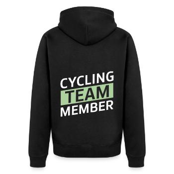 Cycling Team - Unisex Premium Bio Zip Hoodie - Schwarz - Hinten - Nico (187cm)