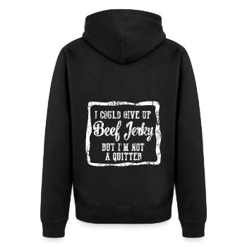 I could give up beef jerky, but I'm not a - Unisex Premium Organic Zip Hoodie - black - Back - Nico (187cm)