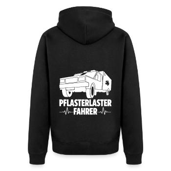 Krankenwagenfahrer Notfallfahrer Patiententranspor - Unisex Premium Bio Zip Hoodie - Schwarz - Hinten - Nico (187cm)