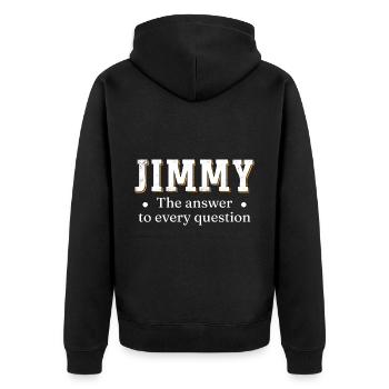 Drôle de nom de Jimmy Jim - Veste à capuche bio Premium Unisexe - noir - Dos - Nico (187cm)
