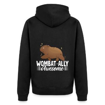 Allié au Wombat Awesome Wombat Australien - Veste à capuche bio Premium Unisexe - noir - Dos - Nico (187cm)