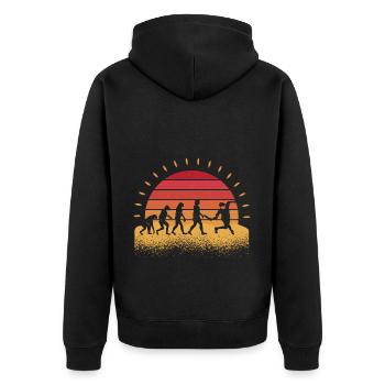 Disc Golf Disc Golfer Evolution Sport - Unisex Premium Organic Zip Hoodie - black - Back - Nico (187cm)