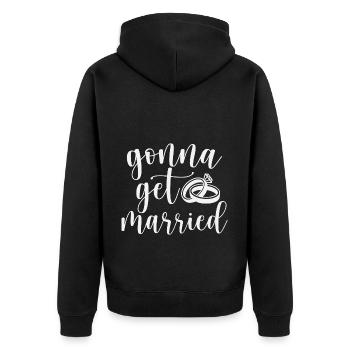 Mariage mariée marié Bachelor Bachelorette Party - Veste à capuche bio Premium Unisexe - noir - Dos - Nico (187cm)