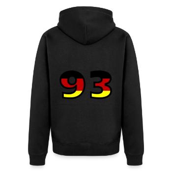 93 Numéro Allemagne Jersey - Veste à capuche bio Premium Unisexe - noir - Dos - Nico (187cm)