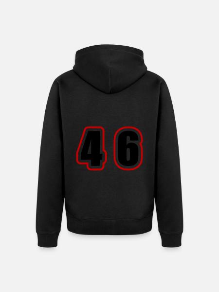 46 Number College - Unisex Premium Organic Zip Hoodie - black