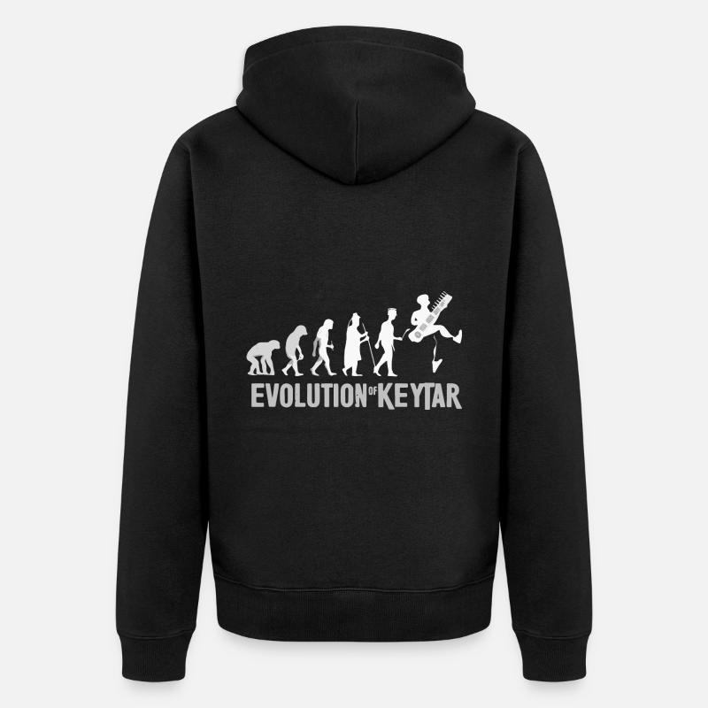 Keytar Keyboard Geschenk - Unisex Premium Bio Zip Hoodie - Schwarz