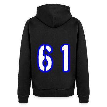 61 Symbole numérique - Veste à capuche bio Premium Unisexe - noir - Dos - Nico (187cm)